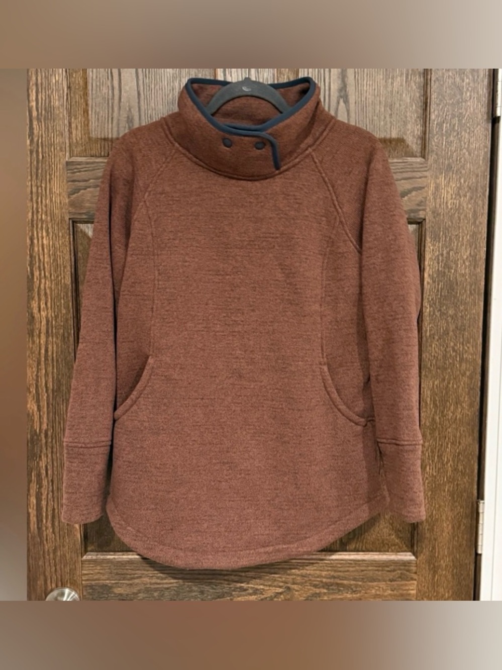 prAna Women's Tri-Thermal Threads Pullover Polartec Fleece Cocoa Heather Medium